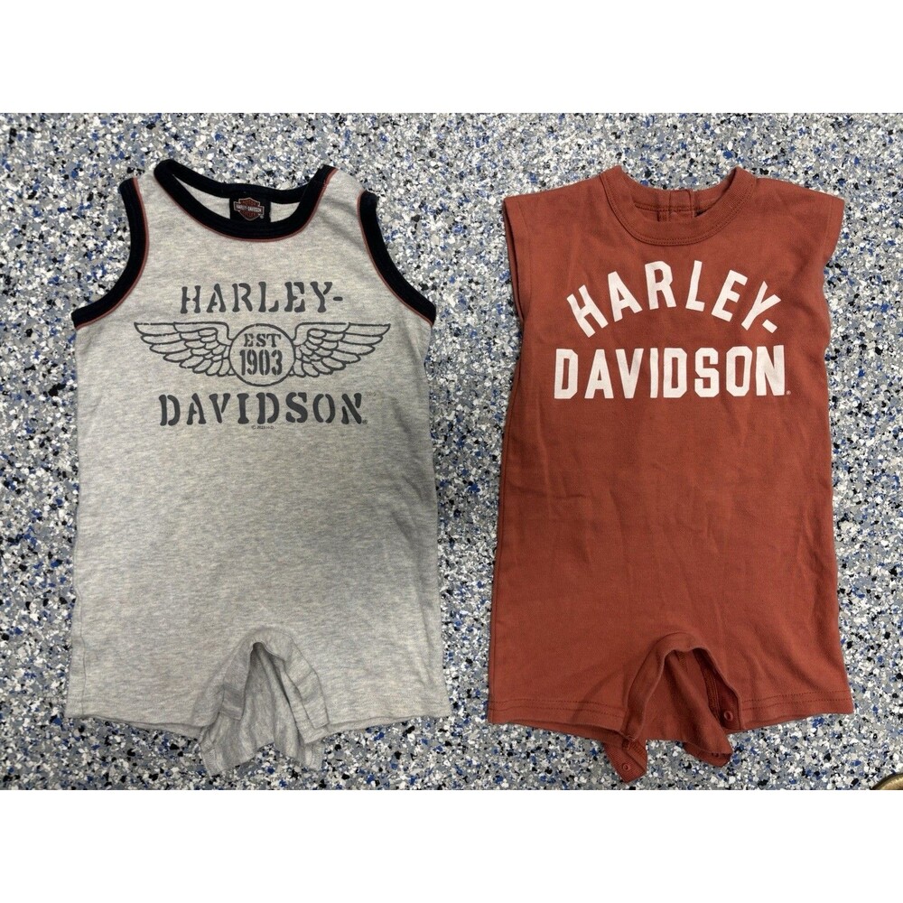 Sleeveless Harley-Davidson Infant American Rompers 2-Pack Size 12/18 Months